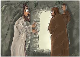 In the teachings of the traditional christian churches, the sacraments derive their saving power from the passion and resurrection of christ. Bible Cartoons John 20 The Empty Tomb Scene 03 Looking Into The Tomb