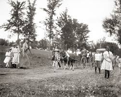 Vintage fourth of July parade in small town America