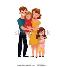 Parents Mom And Dad Holding Little Daughter Loving Family Cartoon Vector Illustration On White Background Full Length Portrait Of Little Arte Ilustraciones