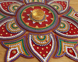 Diwali Special Beautiful Red Blue Green Kolam Alpona 11 Pieces Etsy Acrylic Rangoli Recycled Paper Crafts Rangoli Designs Diwali