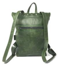 gruner rucksack aus leder lederrucksackrollrucksack etsy lederrucksack rucksack damen rucksack