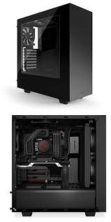 Nzxt S340 Mid Tower Case Ca S340w B1 Glossy Black In 2020 Custom Computer Custom Pc Computer Setup