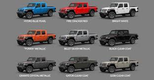 Black And White Jeep Wrangler 2020 2020 Gladiator Colors Availability Dates Start Of Production 2020 Jeep Gladiator Jt News And Forum Jeepgladiatorforum C Jeep Gladiator Jeep Truck Jeep
