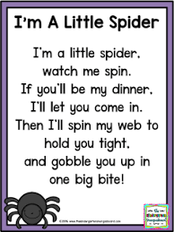 I M A Little Spider Poem Practice Rhyming Words And Fluency With This Spider Poem Click For Your Freebie Kids Poems Kindergarten Poems Preschool Songs