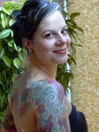 The Lovely Danielle Madore & her red dragon tattoo