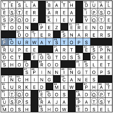 Across 1 links together 6 mamie's predecessor 10 very dry 14 come after 15 comply with commands 16 vacation pleasure 17 done for, so to speak 18 insensitive people hit them 20 influence previous puzzle's solution 22 veggies for tots? Wednesday October 14 2020 Diary Of A Crossword Fiend