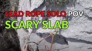 LEAD ROPE SOLO POV: Croatian scary slabs - YouTube