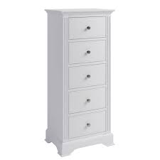Shop wayfair for all the best narrow dressers & chests. Camborne 5 Drawer Narrow Chest Of Drawers White Homebase