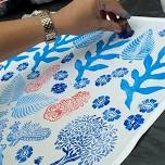 Library Lounge: Block Printing on Fabric