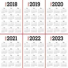 year 2018 2019 2020 2021 2022 2023 calendar vector design template simple and sponsored s calendar vector calendar printables printable calendar template