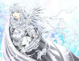 1boy Aqua Eyes Armor Berserk Cape Griffith Helmet Highres Holding Lips Long Hair Silver Hair Solo Sword Tamari Flawless Very Long Ha Templarios Anime Berserk
