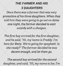 The Farmer And His Daughters A Short Funny Story Short Funny Stories Short Jokes Funny Funny Stories With Morals