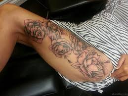 Mandala & rose leg tattoo. 74 Superb Rose Tattoos On Thigh