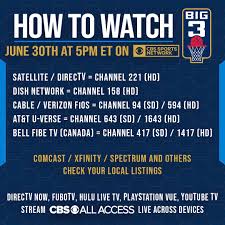 Live online video streaming of sports matches: Big3 On Cbs On Twitter Today S Games Were On Cbs Sports Network Many Games Are On Regular Cbs
