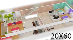 Manhattan and boston streetscapes boast some famous examples. 20x60 House Plan 1200sqft 3d View By Nikshail Youtube