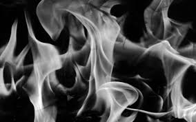 For fabric, textile, cover, advertising banner etc. Grey Fire Texture Black White Flame Blaze Danger Photo Texture X