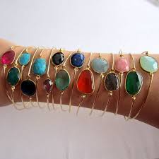 Gemstone Jewelry Customize A Gemstone Bracelet Stack For Women Etsy Gemstone Bangle Bracelets Gemstone Bangle Dainty Gemstone Jewelry
