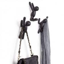 Holds up to 2,25 kg (5 lbs) per hook. Umbra Buddy Wall Hook Black Black By Design