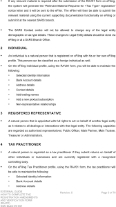 Sars efiling is a free online process for the submission of tax returns in south africa. External Guide How To Complete The Registration Amendments And Verification Form Rav01 Pdf Free Download
