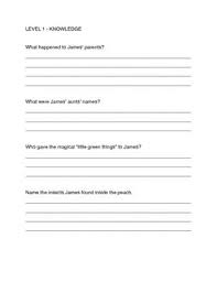 James And The Giant Peach Critical Thinking Questions Critical Thinking Questions Critical Thinking The Giant Peach
