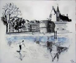 Le Chateau Des Ducs A Nantes Peinture 46x38 Cm Par Philippe Blanchard Peinture Du Miroir D Eau Devant Le Chateau Des Ducs De Breta Nantes Peinture Artwork