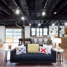75 Beautiful Industrial Basement Pictures Ideas April 2021 Houzz Available in a wide range of finishes and styles, these panels may be rigid or flexible, with the ideally, your basement ceiling is standard height.