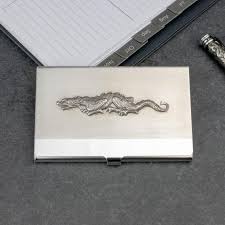 The fashionable design of the hobnail pattern is as distinguished as its name. Silver Dragon Business Card Holder Stainless Steel Calling Etsy