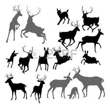 Black And White Deer Vector Standing Deer Black And White Illustration Deer Silhouette Animal Silhouette Animal Outline