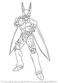 Learn How To Draw Cell From Dragon Ball Z Dragon Ball Z Step By Step Drawing Tutorials Dragon Ball Z Dbz Drawings Dragon Ball