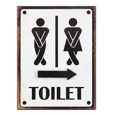 Rotating Arrow Toilet Plaque Unisex Male Female Bar Home Bathroom Wall Plaques Bathroom Pictures Wall Art Canvas Prints