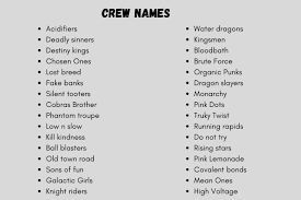 In the entire galaxy, the saiyans are included in the most fearsome warriors list. Crew Names 400 Catchy Name Ideas For Your Crew