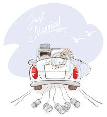 Druckvorlage hochzeitsauto just married auto vorlage zum ausdrucken. Jungvermahlten In Einem Auto Fototapete Fototapeten Dosen Absturz Brautigam Myloview De