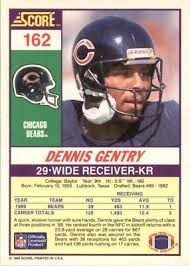 1990 Score NFL Dennis Gentry #162