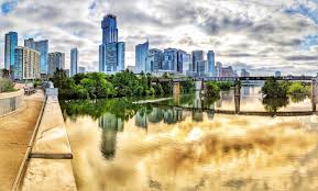 Lovely view of the austin skyline and lady bird lake! Best Pfluger Pedestrian Bridge Pano I Ve Taken Yet Austin