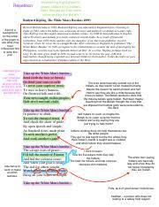 Rudyard Kipling White Mans Burden Fall 2016 Repetition Everything Highlighted In Green Shows How Indians Were Treated As They Were Colonized By The Course Hero