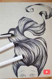 Need Some Toned Paper Or Copic Marker Art Drawing Ideas Learn How To Draw Long Wavy Hair With Realistic Highl Copic Marker Art Marker Art Art Markers Drawing