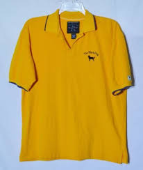 Black And University Gold Polo Shirt The Black Dog Classic Golf Apparel Mens Golden Yellow Polo Shirt Large Blue Trim Yellow Polo Shirt Golf Outfit Classic Golf
