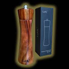 Amazon.com: LuHL™ 8 inch Small pretty waist Acacia wooden pepper or salt  mill, manual spice grinder: Home & Kitchen