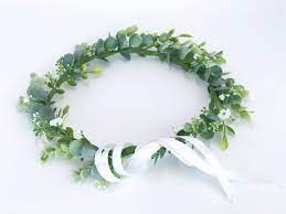 Greenery Flower Crown Eucalyptus Floral Crown Flower Crown Etsy Floral Crown Wedding Floral Crown Flower Crown Bride