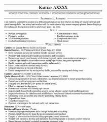 ice cream server resume example dairy