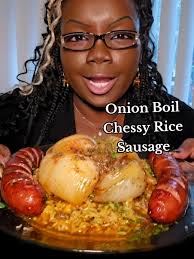 Russian Eating Onion and Sausage