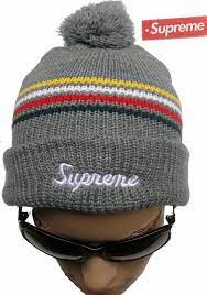 New Era Nhl Hats Supreme Loose Gauge Stripe Beanie Grey Us 6 9 Www Tidehats Com Striped Beanies Grey Beanie Supreme Beanie