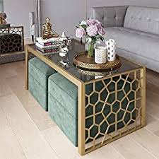 Nost & host 19.5 ottoman with storage round removable button tufted lid vintage faux leather small ottoman coffee table. Coffee Table With Nested Ottomans My Own Lemon Tree
