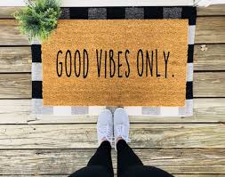 The coconut fibre mat displays a welcome text when entering, and when leaving, your visitor can look forward to a greeting. Pin On Home Things