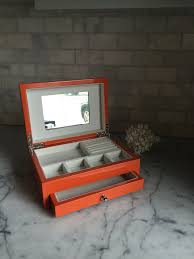 Hermes Styled Laquer Jewelry Box Ocean Blu Designs