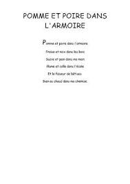 Pomme Et Poire Dans L Armoire Comptine Maternelle Comptine Maternelle Comptines Tableau Des Activites Des Enfants