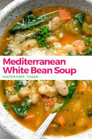 Mediterranean White Bean Soup Vegan Feelgoodfoodie Recipe Veggie Soup Recipes Vegetarian Soup Recipes Healthy Soup Recipes