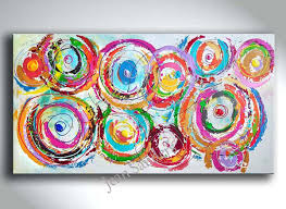 Jean Sanders 150x80cm Kreise Bunt Farbenfroh Abstrakt Fertig Auf Keilrahmen Gespannt Wie Alle Meine Gemalde Siehe Shop Canvas Painting Tutorials Diy Canvas Art Sign Art