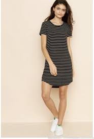 Black And White Striped T Shirt Dress Garage Womens Striped Tee Shirt Dress Black White Size Large T54 Ebay Striped Tee Shirt Dress Black Shirt Dress Womens Striped Tee
