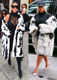 Black And White Fur Coat Cruella Deville Kim Kardashian Wears Yet Another Massive Fur In Nyc Fashion Kim Kardashian Kardashian